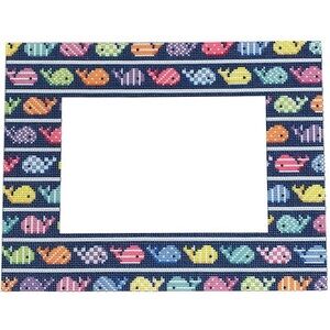 Whale Pattern Needlepoint Frame Canvas - Two Sisters Needlepoint